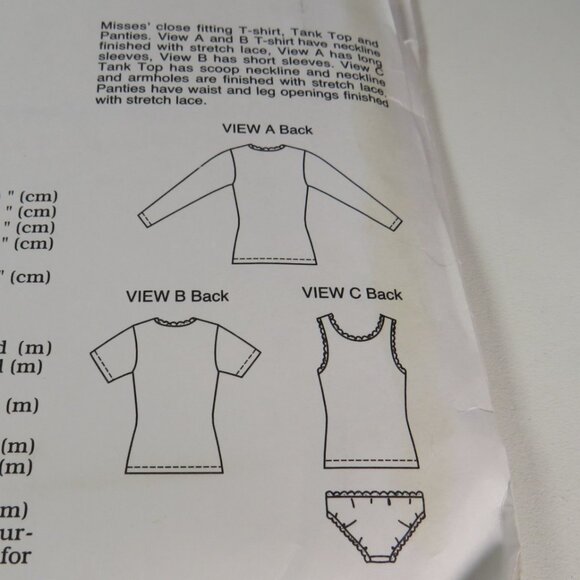 Kwik Sew 2286 Sewing Pattern UNCUT Shirt: sleeveless, short, long sleeve, panty - Picture 3 of 5